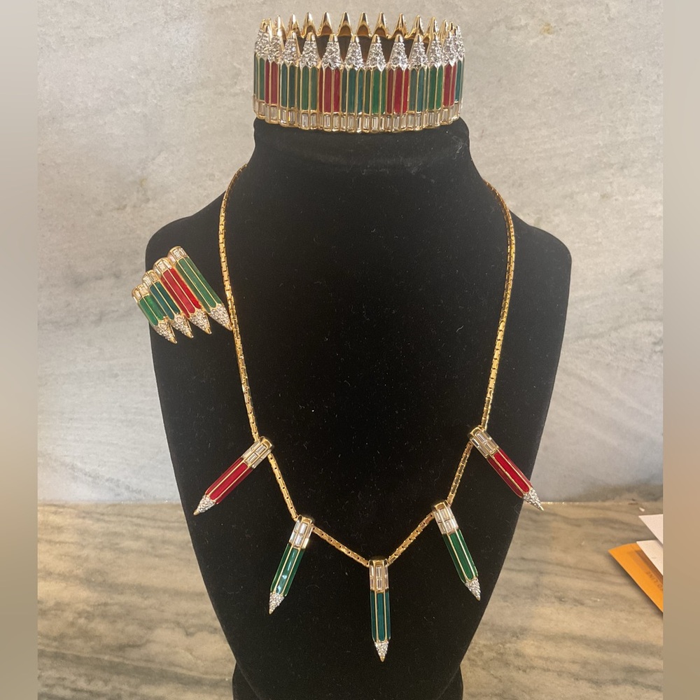 Swarovski 4PC Set with Red and Green Accents
